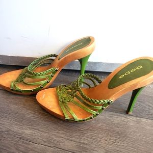 Wood Stillhetto Heels